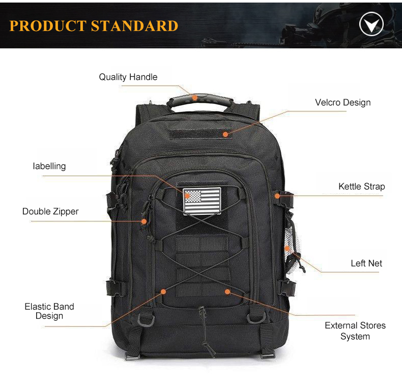 Custom sports gym camo range hunting waterproof utility bag black teal camouflage tactical backpack