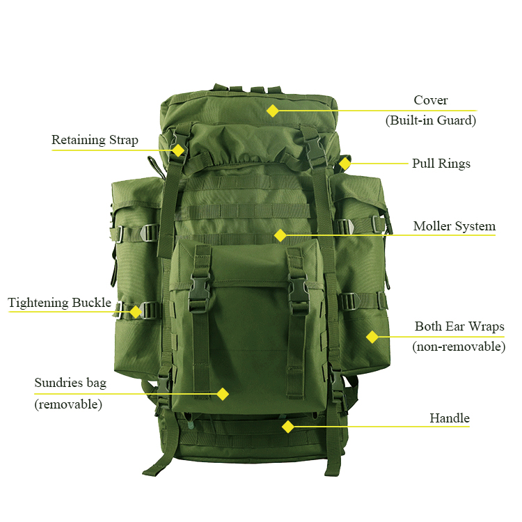 Custom Nylon Large capacity 80L Waterproof Sports Gym Outdoor Hunting Trekking Tactical Bags military Backpack