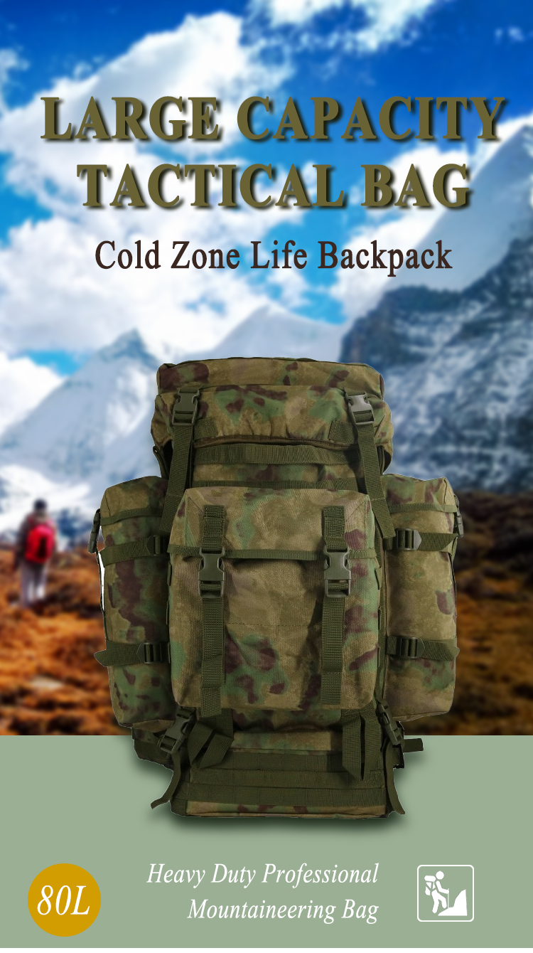 Custom Nylon Large capacity 80L Waterproof Sports Gym Outdoor Hunting Trekking Tactical Bags military Backpack