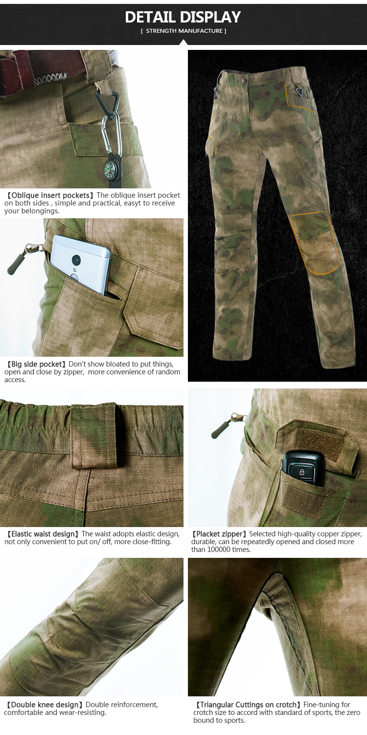 Customized IX7 Waterproof Quick Dry Militray Pants Camo Mens Tactical Cargo Pants