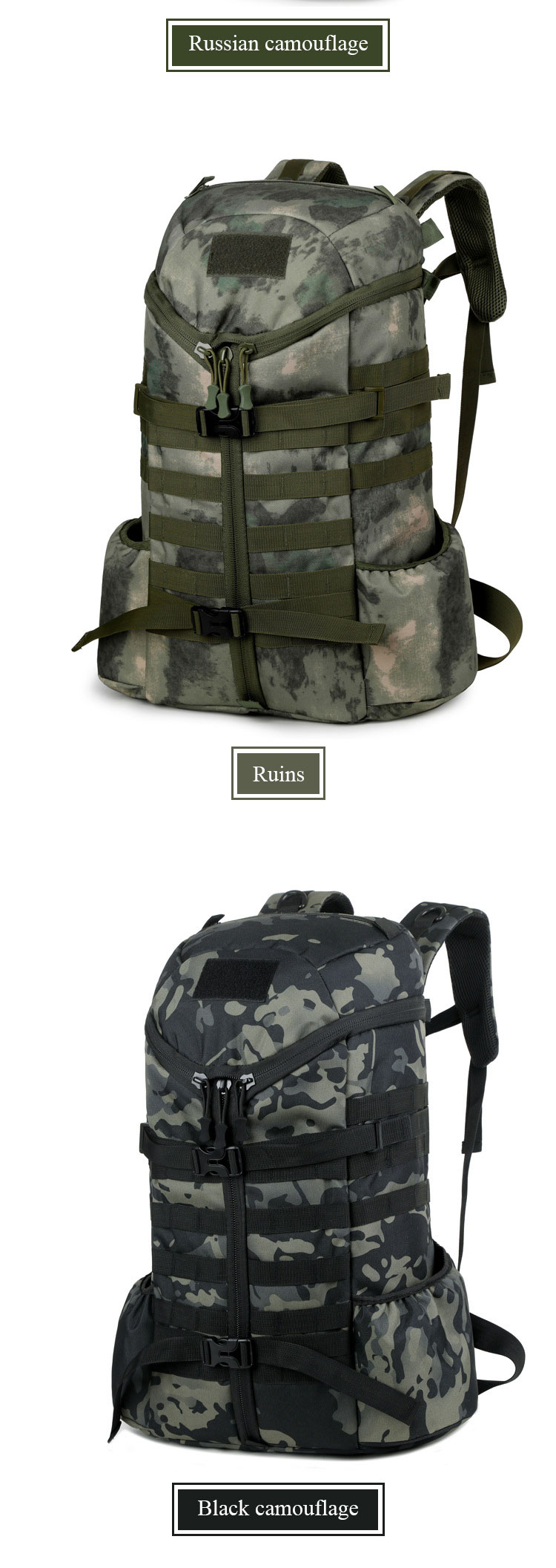 Custom 3p Camo Hiking Cross Country Sports Outdoor Mountaineering Tactical military Backpack