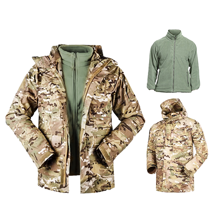 Autumn winter camouflage men's hooded G8 weatherproof three-in-one tactical military apparel jacket suit