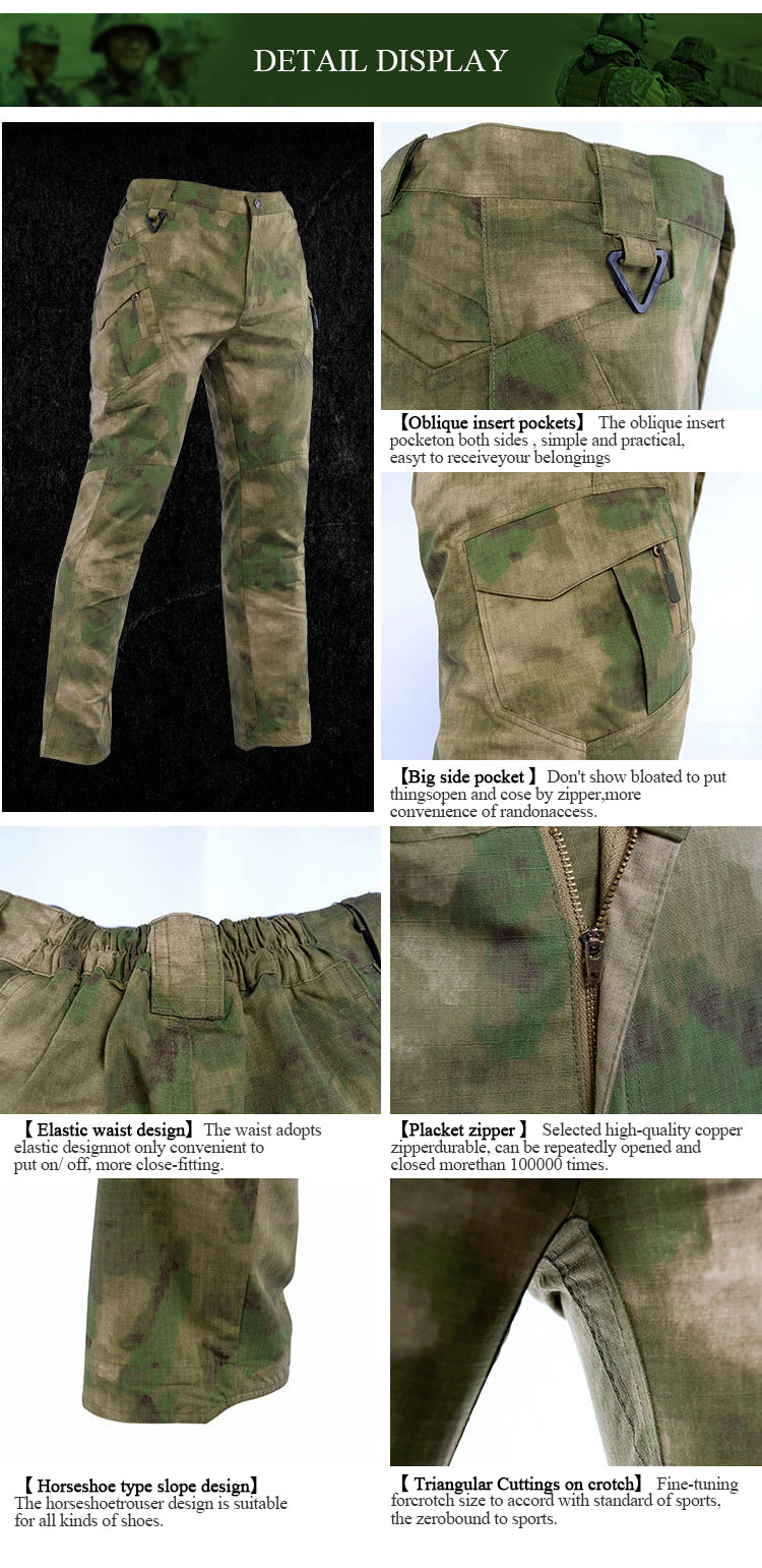 Custom IX9 waterproof quick dry Camo waterproof pants tactical pants gear men cargo pants