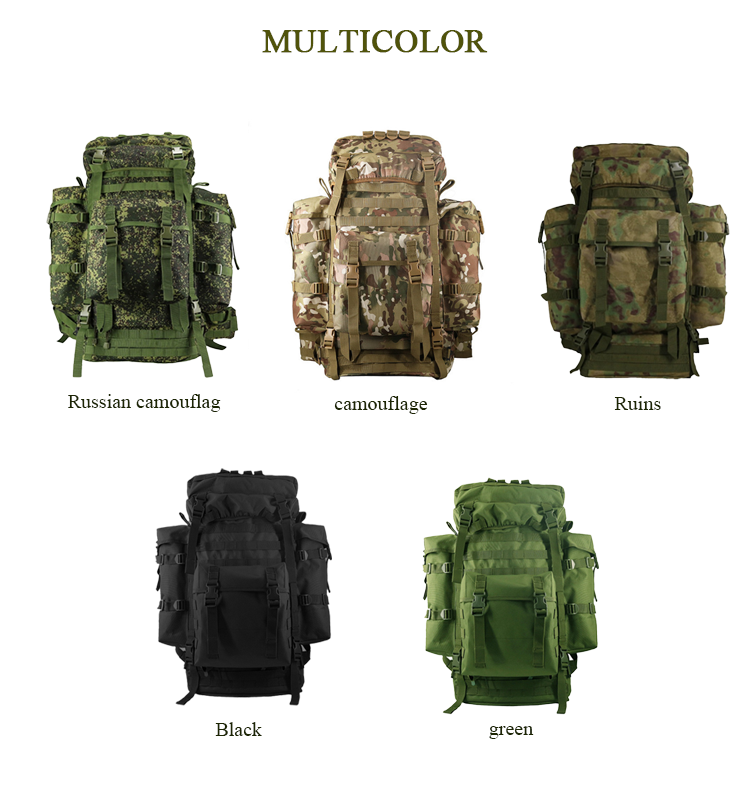 Custom Nylon Large capacity 80L Waterproof Sports Gym Outdoor Hunting Trekking Tactical Bags military Backpack