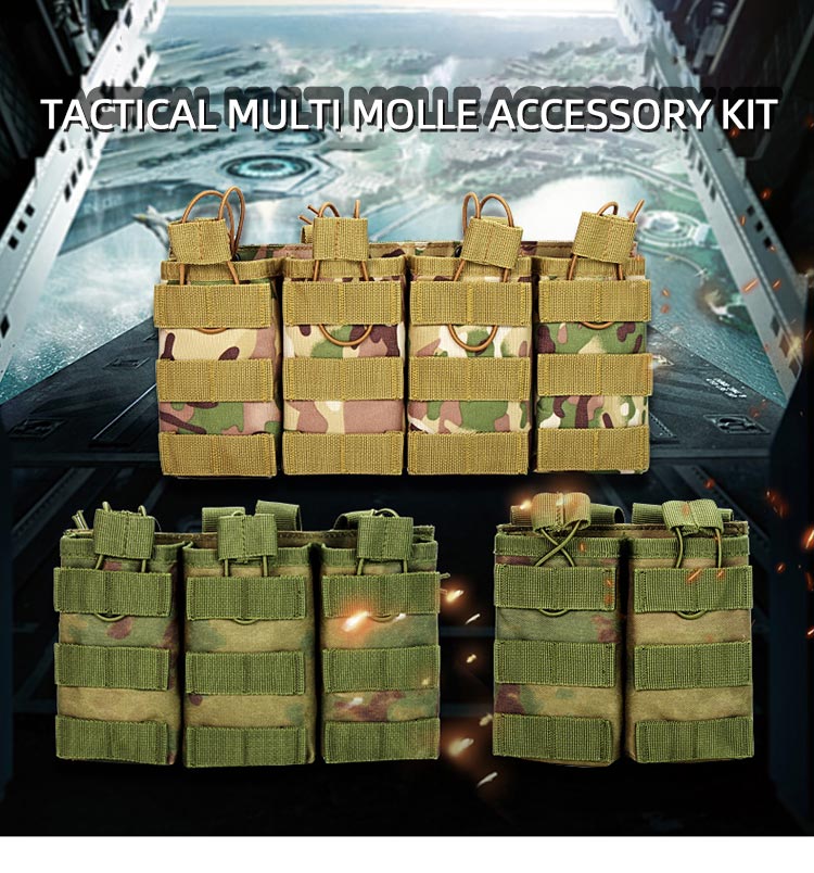 Outdoor Sport Molle Pouch Triple Double Single Quadruple Storage Intercom Magazine multiple pocket Tactical mini Bag