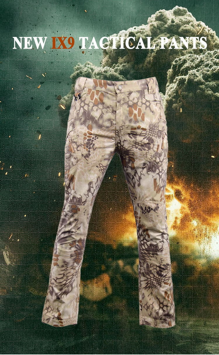 Custom IX9 waterproof quick dry Camo waterproof pants tactical pants gear men cargo pants