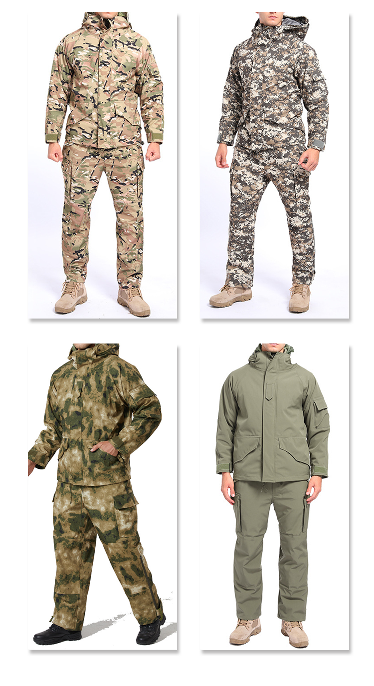 Autumn winter camouflage men's hooded G8 weatherproof three-in-one tactical military apparel jacket suit