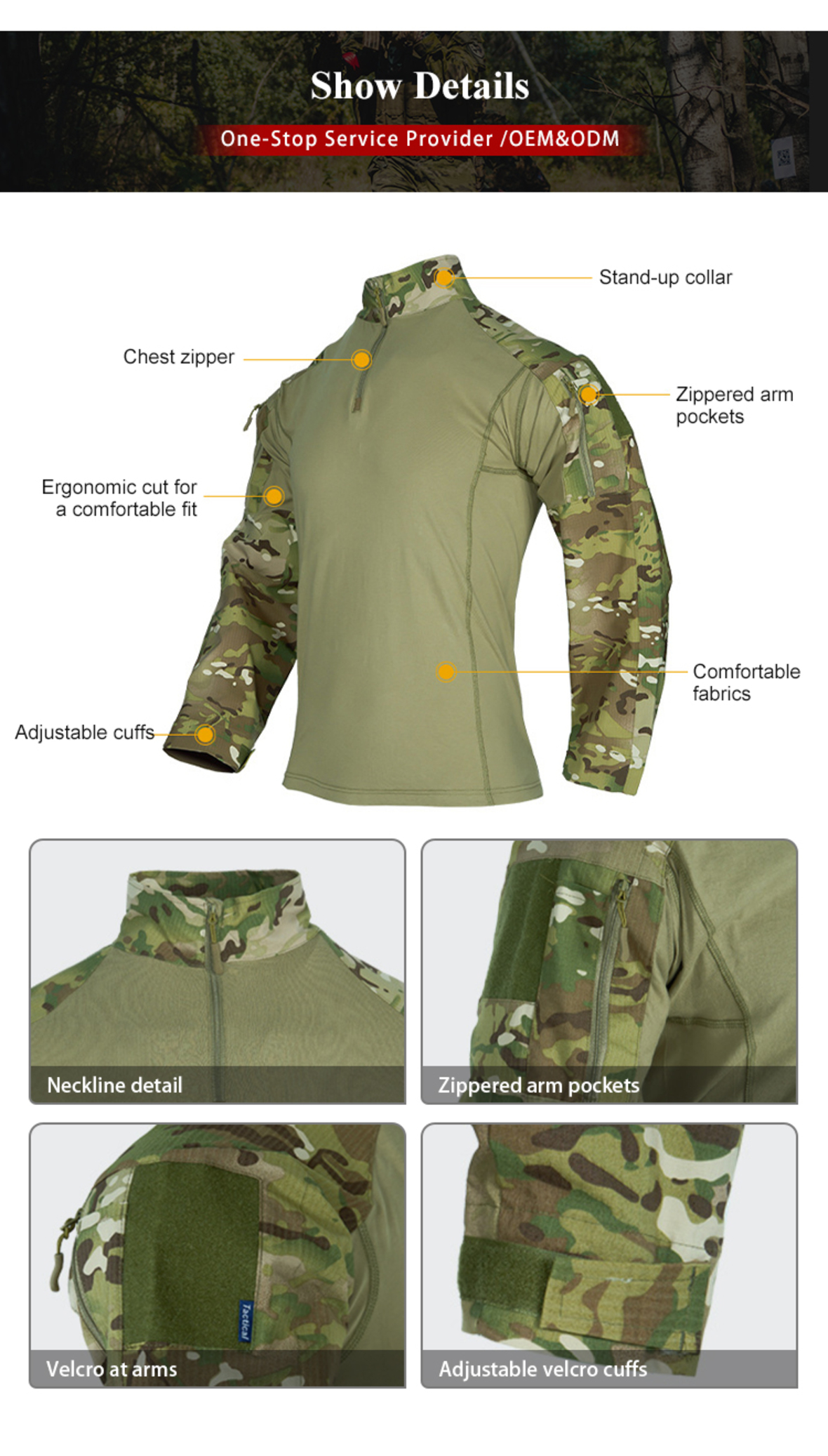 American stretch breathable camouflage training tactical uniform