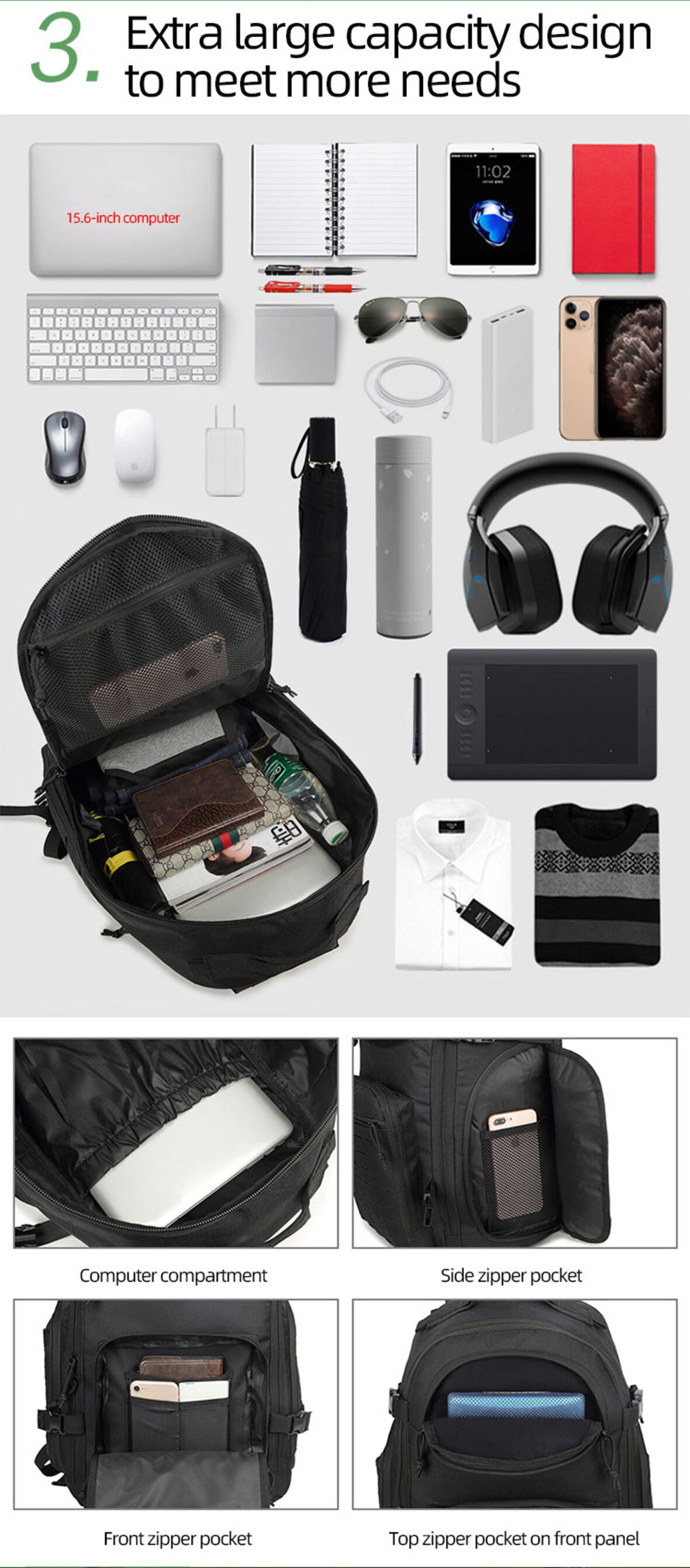 High quality nylon laser punched backpack