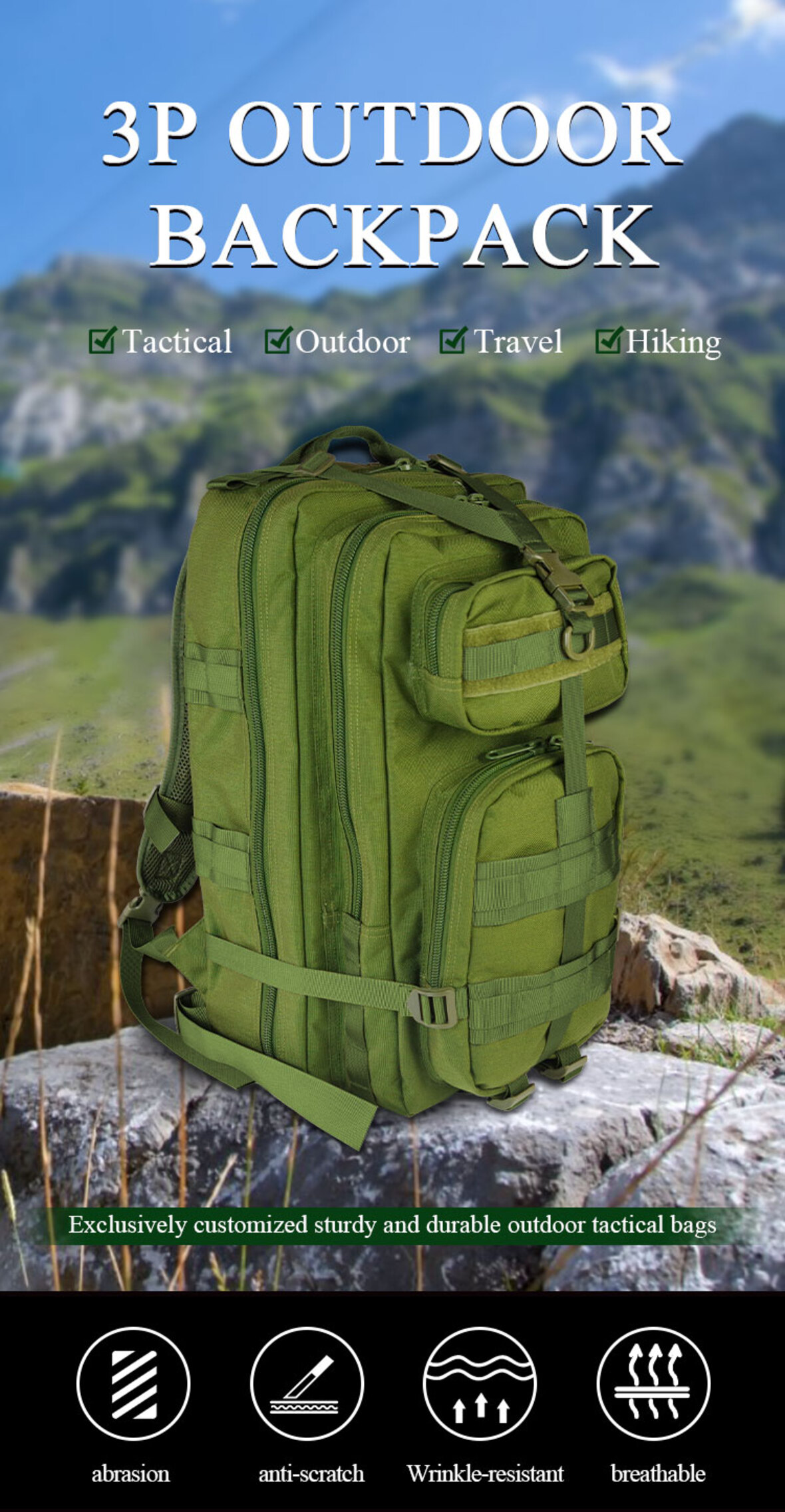 Outdoor travel tactical backpack