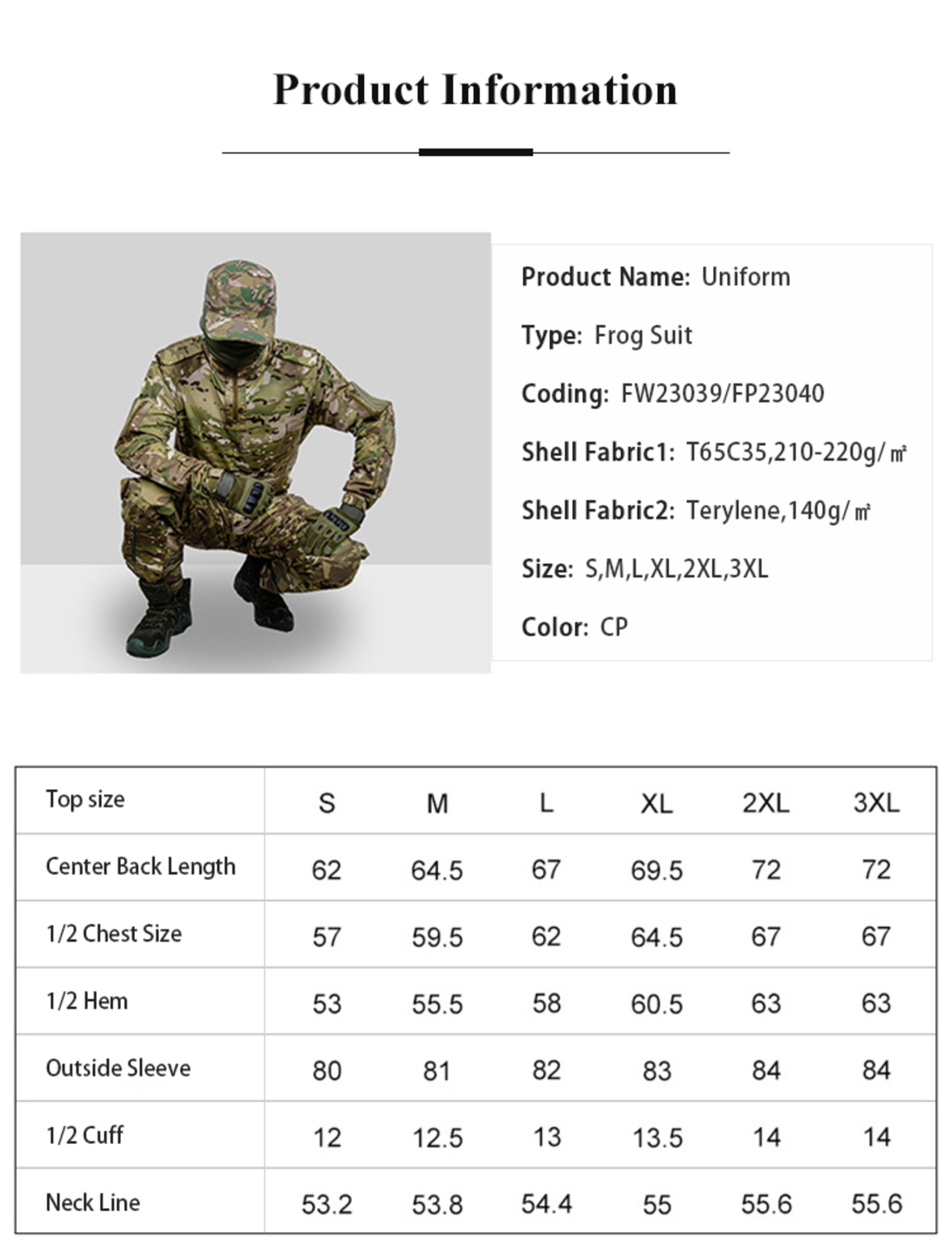 A6 Tactical Uniform Frog Suit