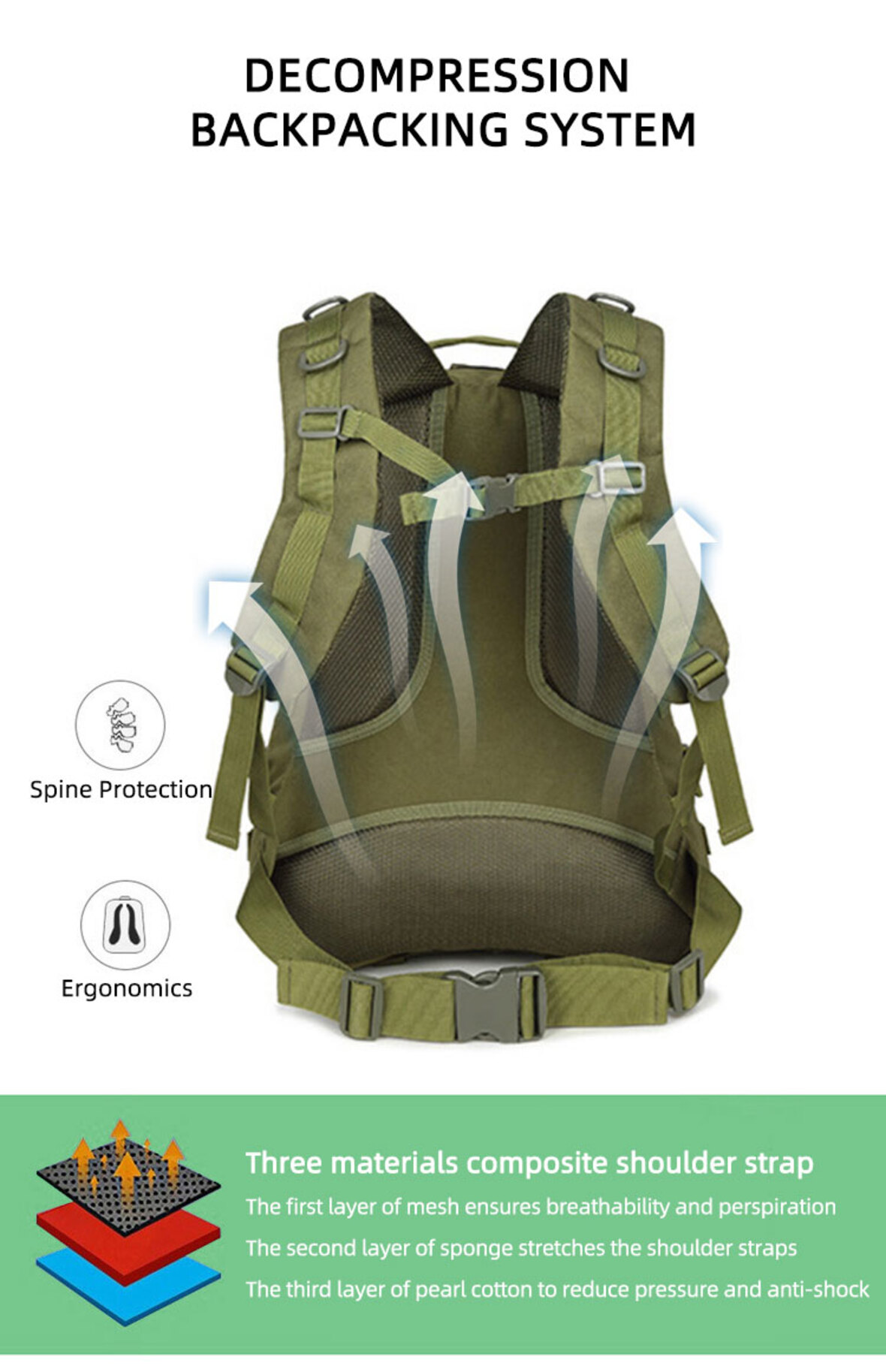 3D nylon outdoor tactical backpack