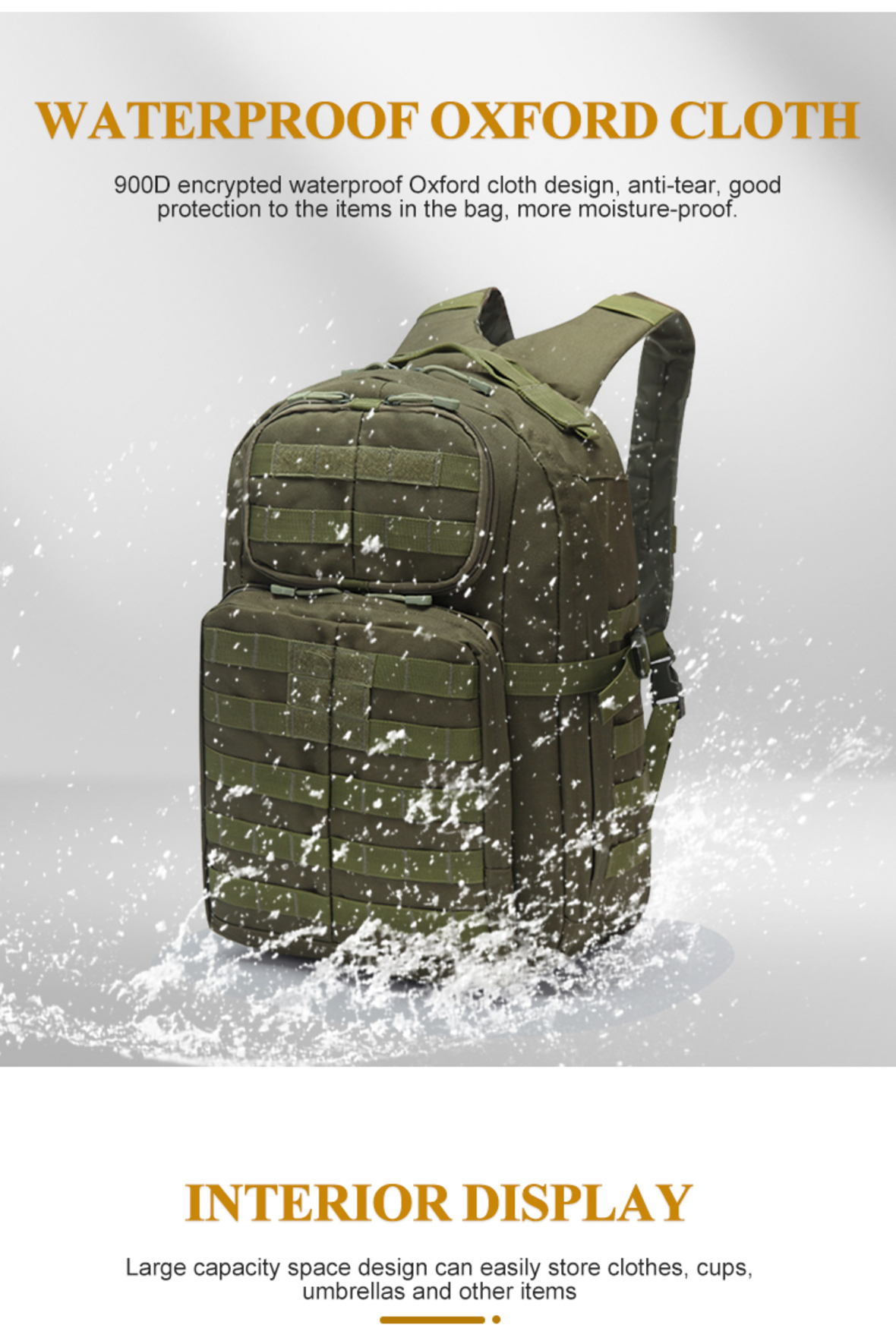 A99 outdoor tactical waterproof large backpack