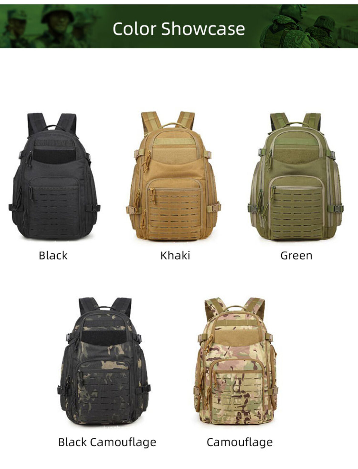 High quality nylon laser punched backpack