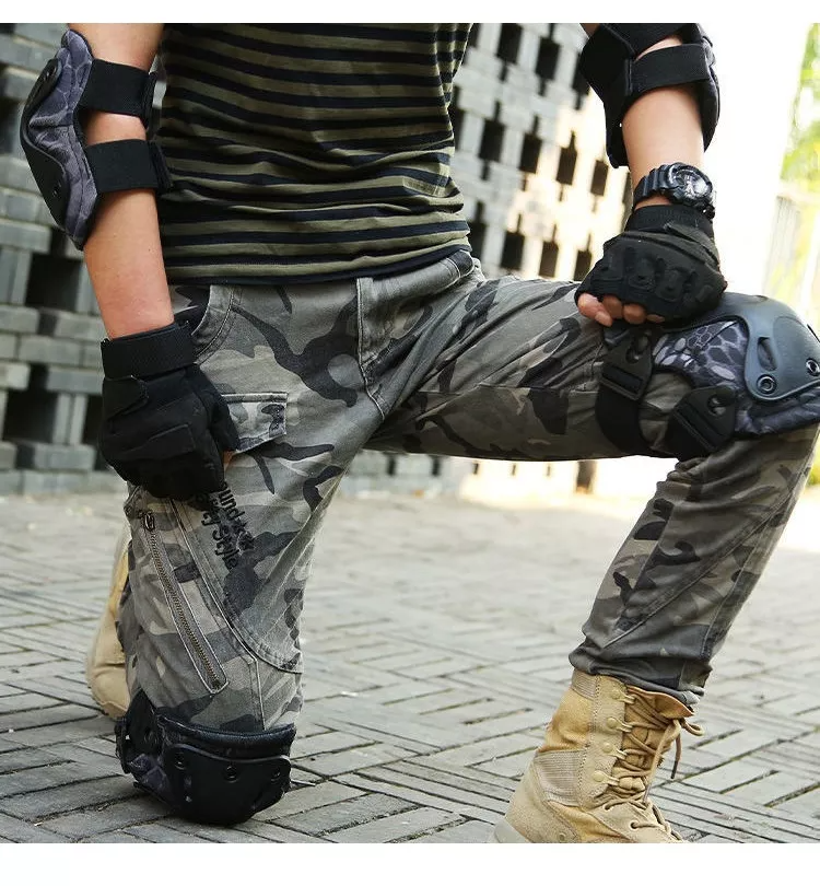 Outdoor Tactical Combat Knee Elbow Protective Pads Guard Set