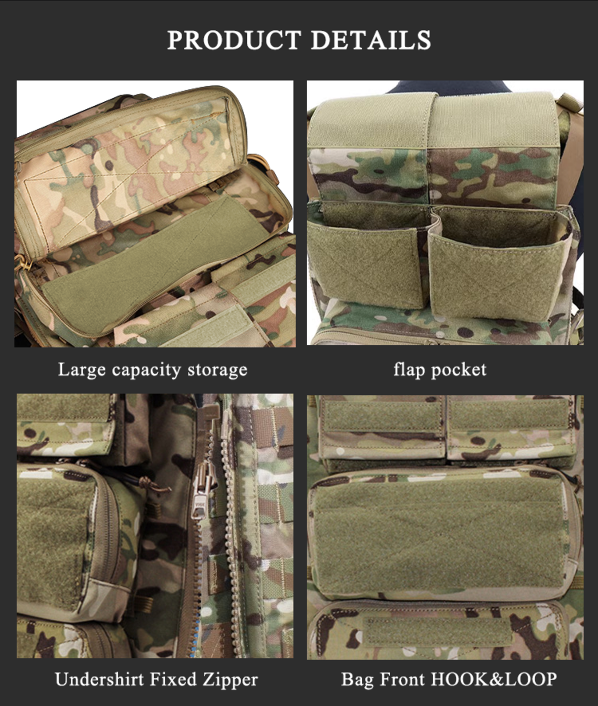 TAC Tactical Accessories Vest Camouflage Bag