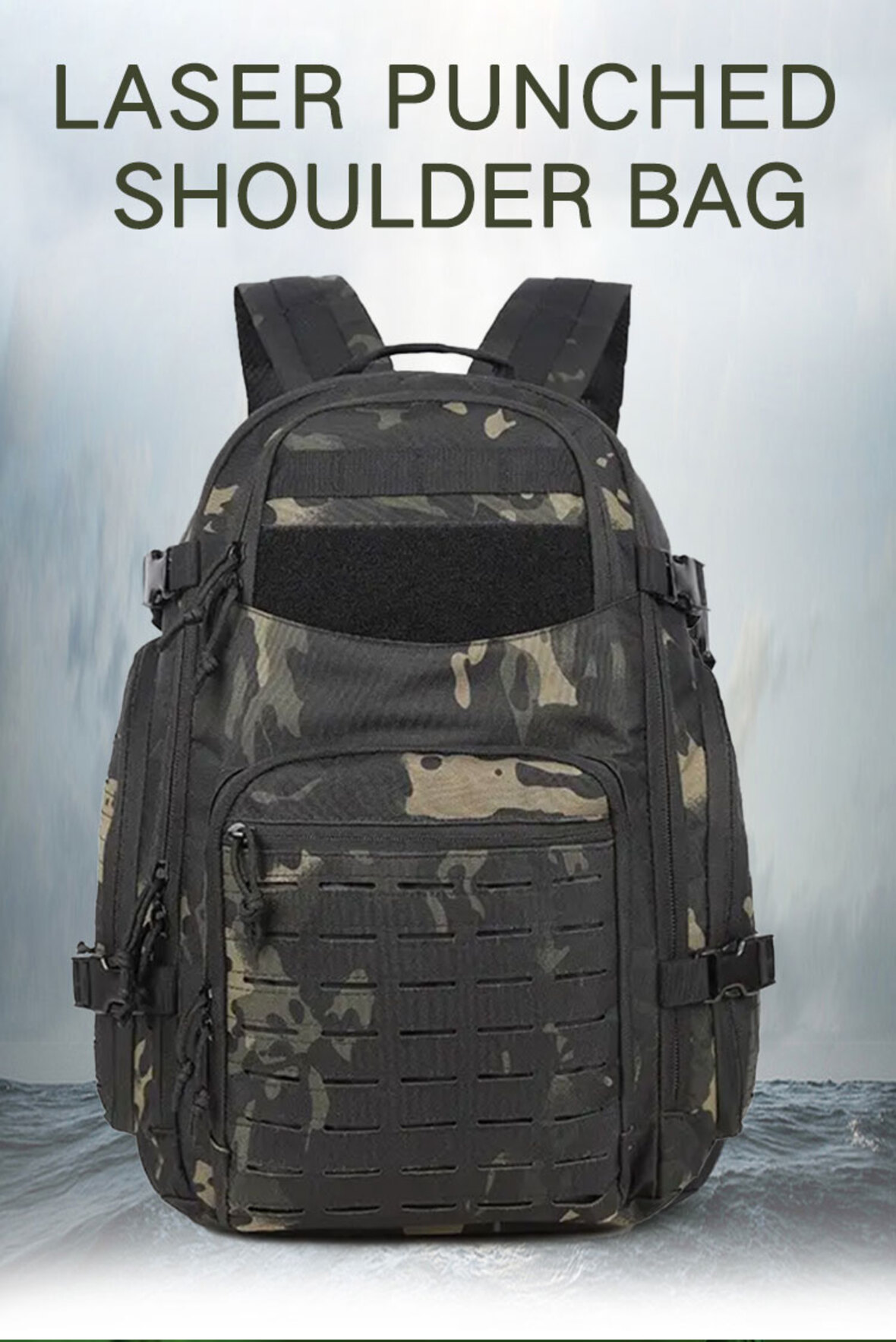 High quality nylon laser punched backpack