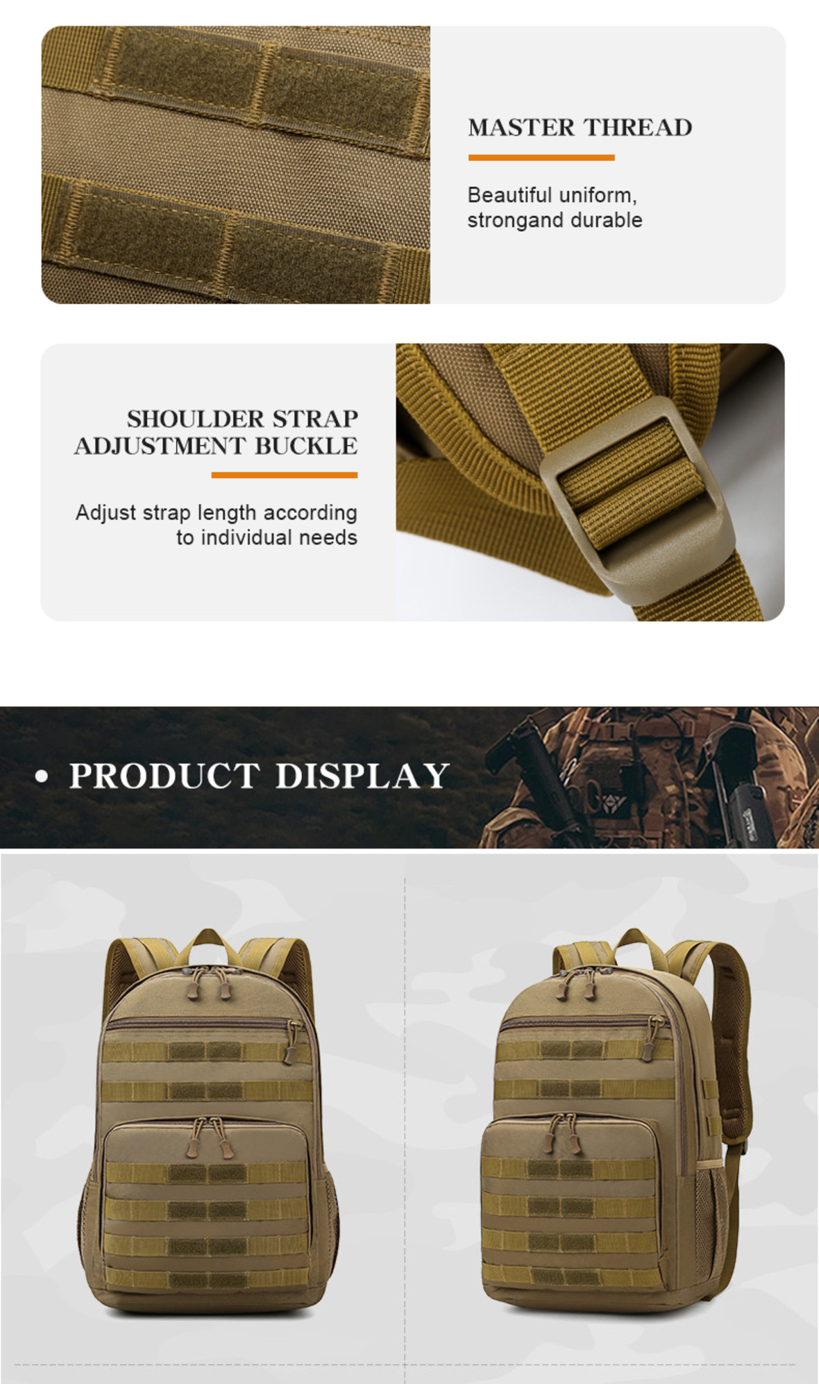 Outdoor hiking tactical backpack