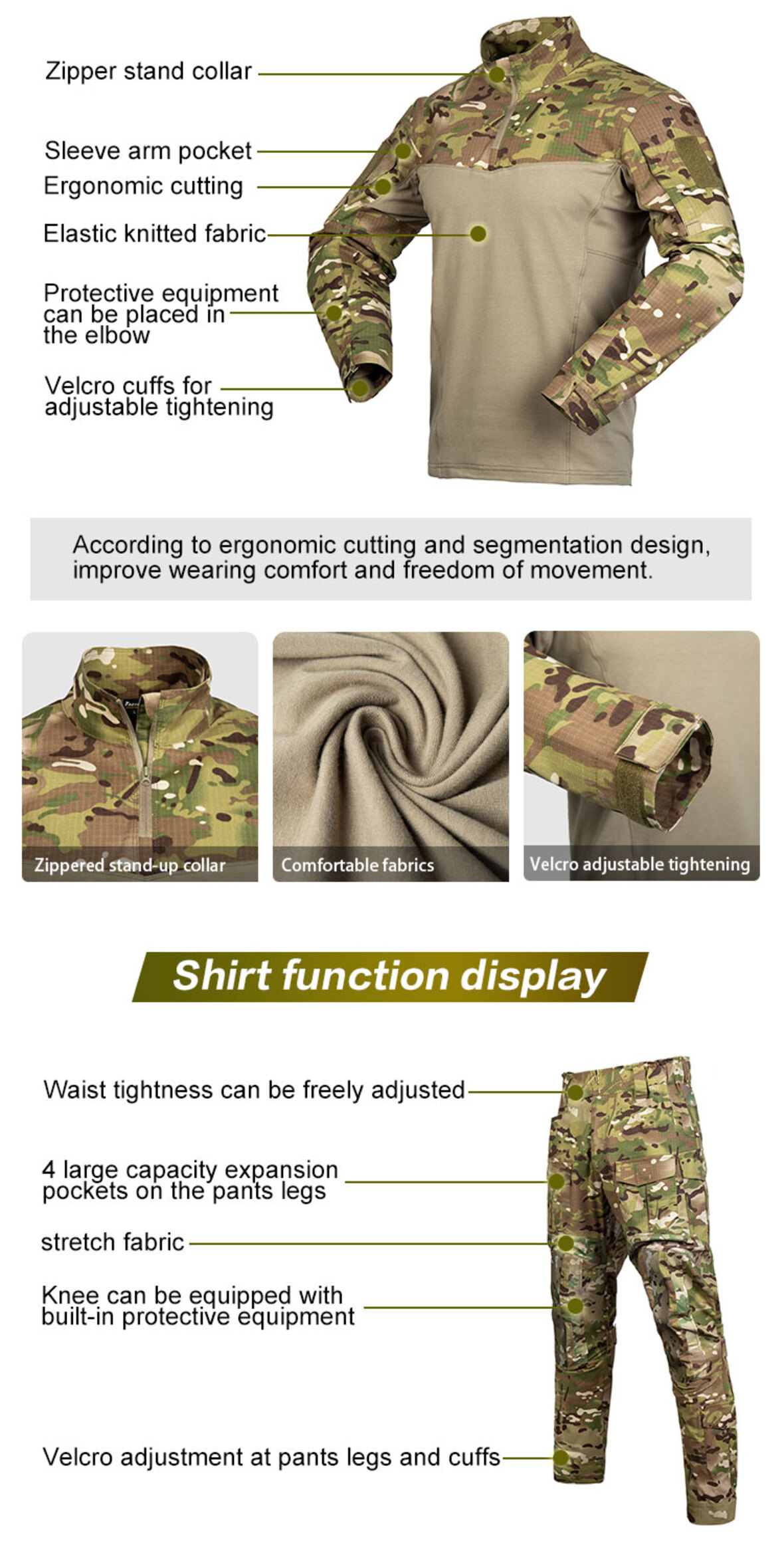 Camouflage AK uniform three-piece set