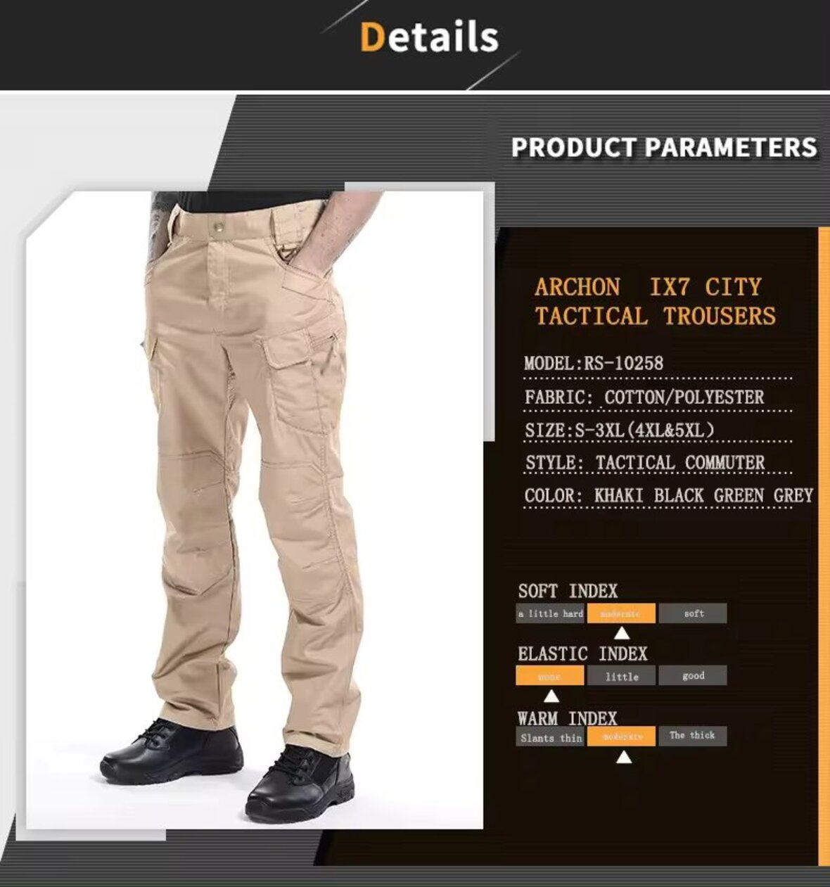 Men's Polycotton Tactical Cargo Pants