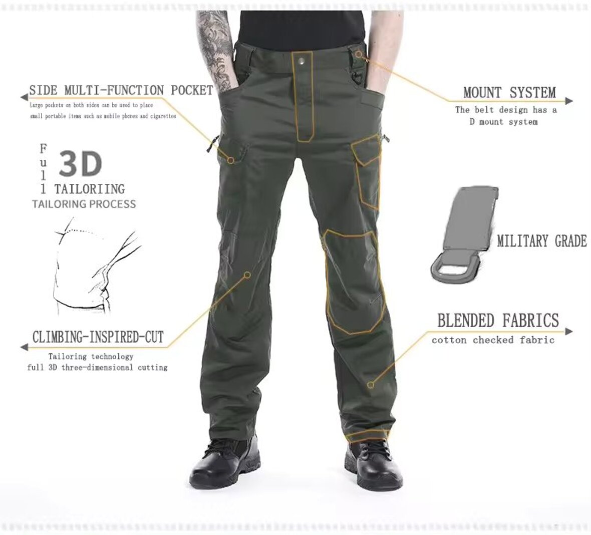 Men's Polycotton Tactical Cargo Pants