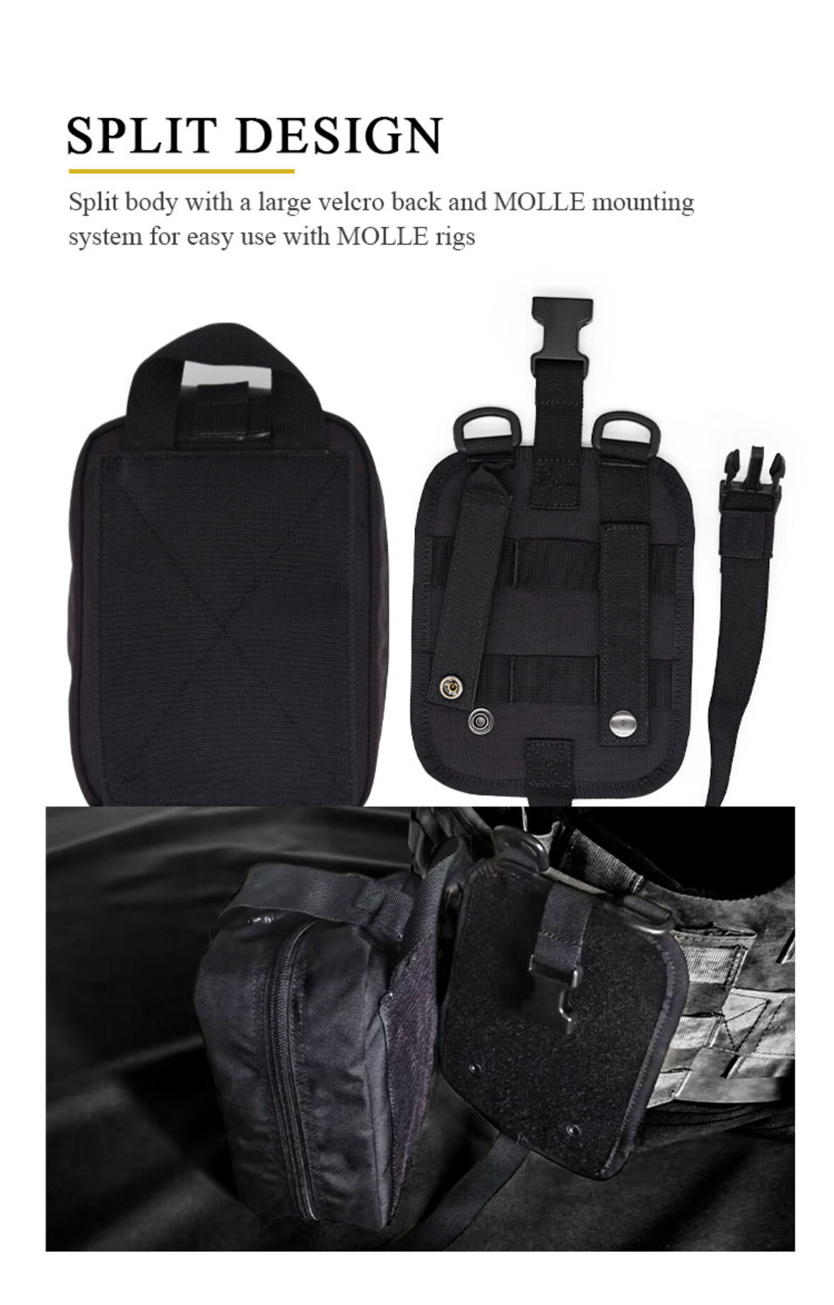 Black Tactical Field Medical Kit