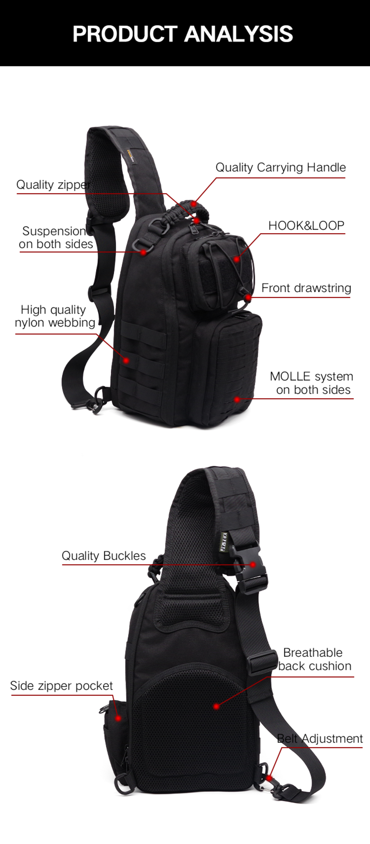 Multifunctional Tactical Crossbody Bag