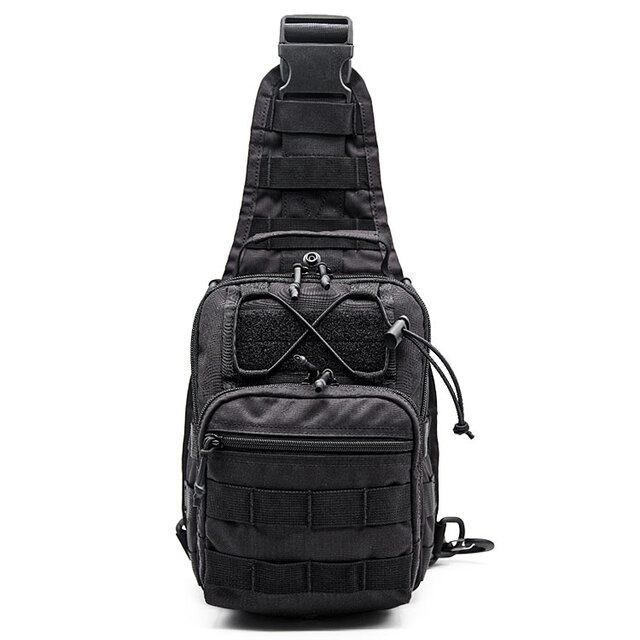 High-end Multifunctional Black Tactical Crossbody Bag