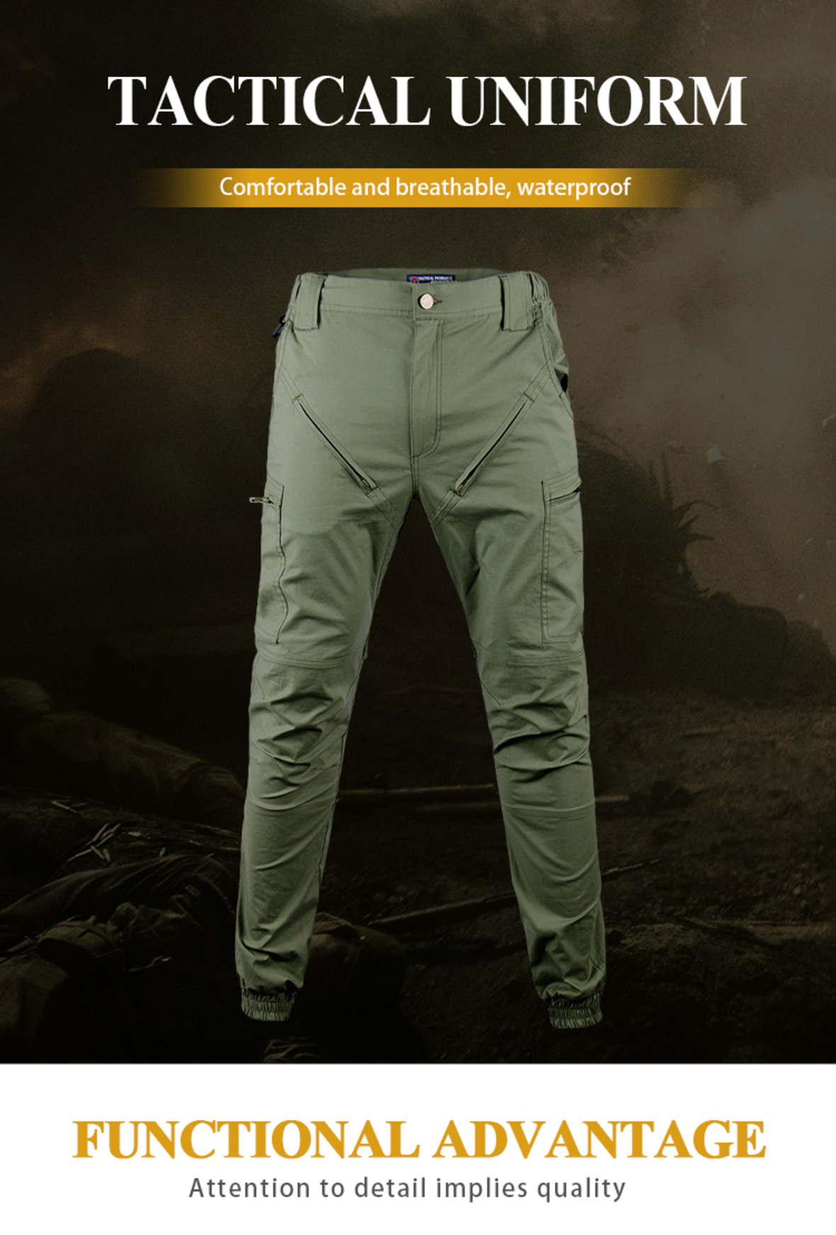 P013 Waterproof Work Pants with Cuffs