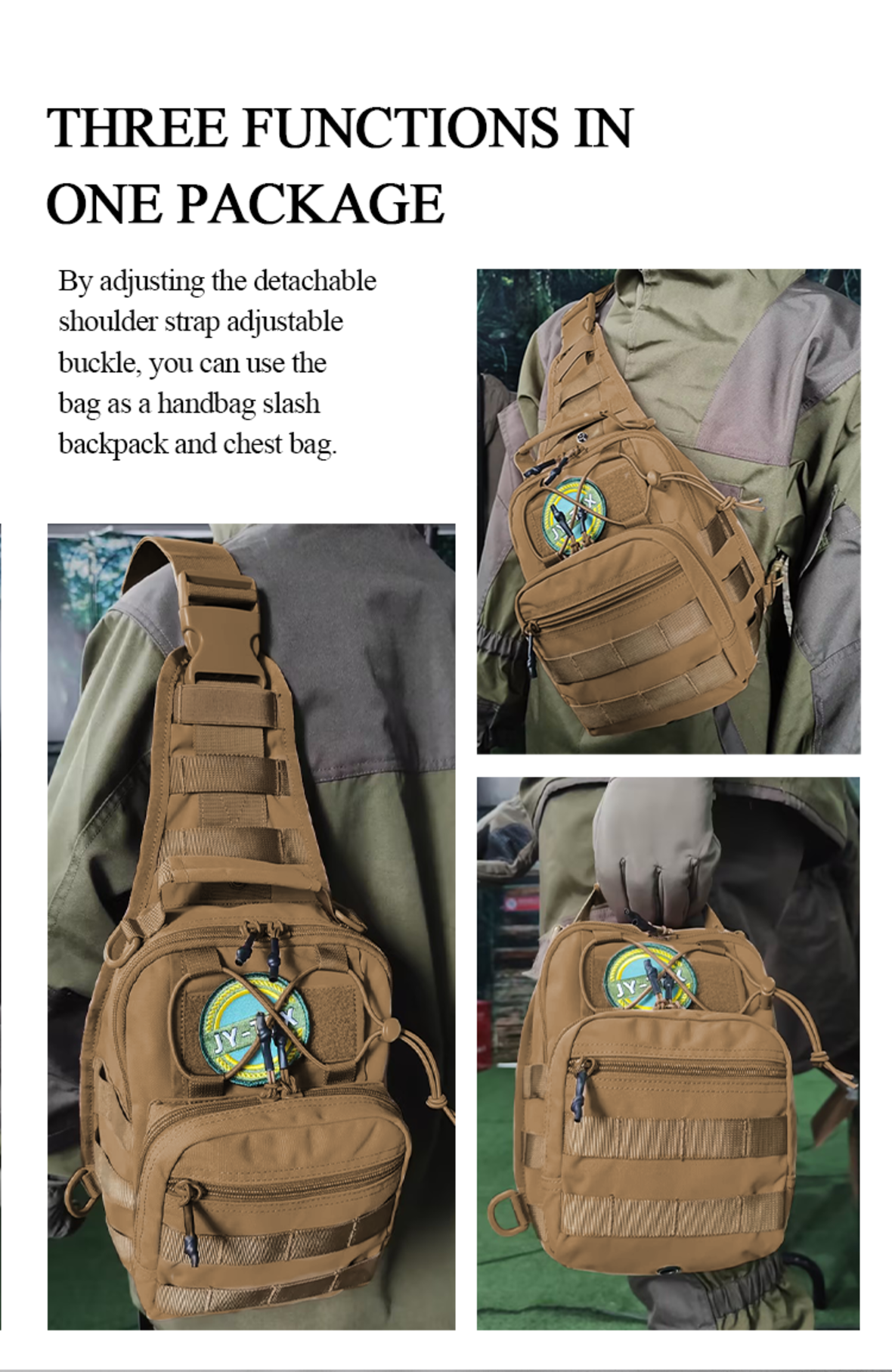 High-end Multifunctional Brown Tactical Crossbody Bag