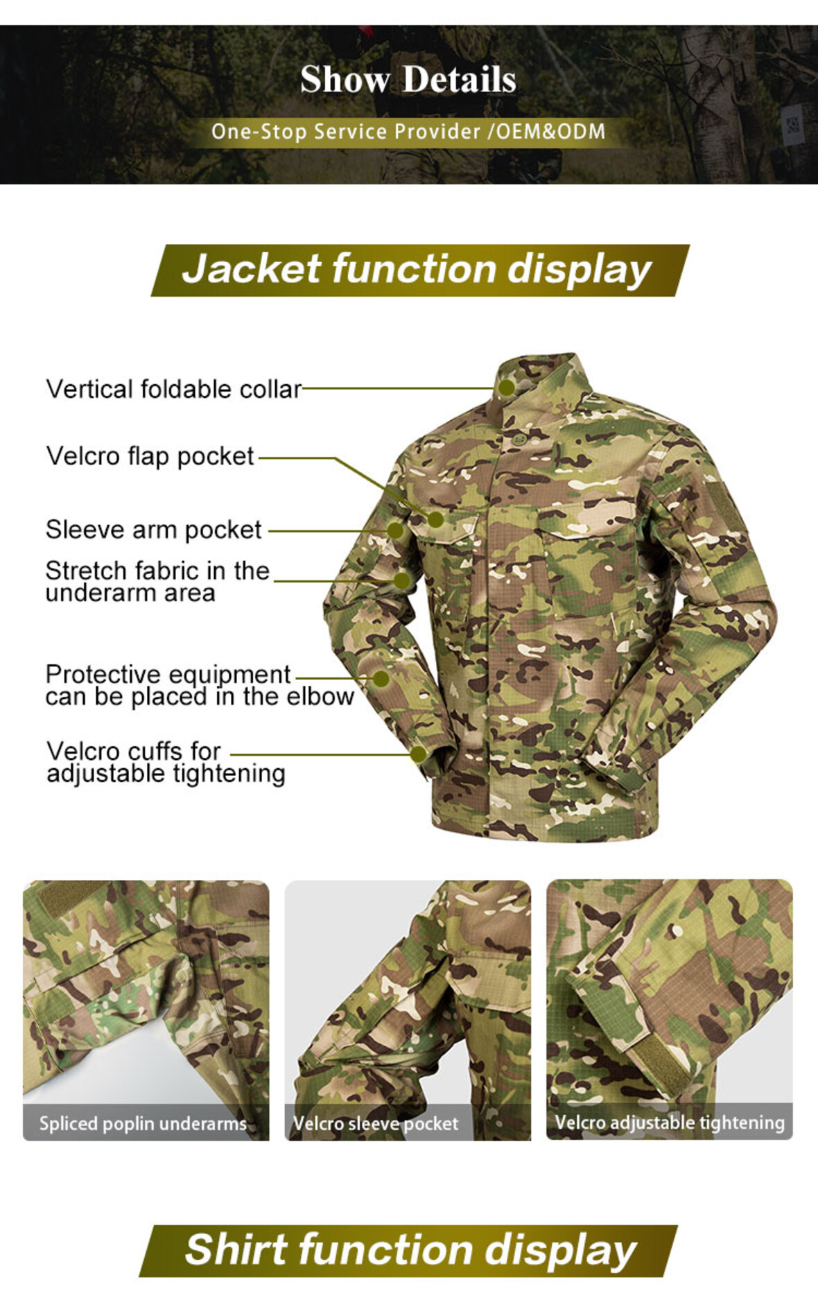 Camouflage AK uniform three-piece set