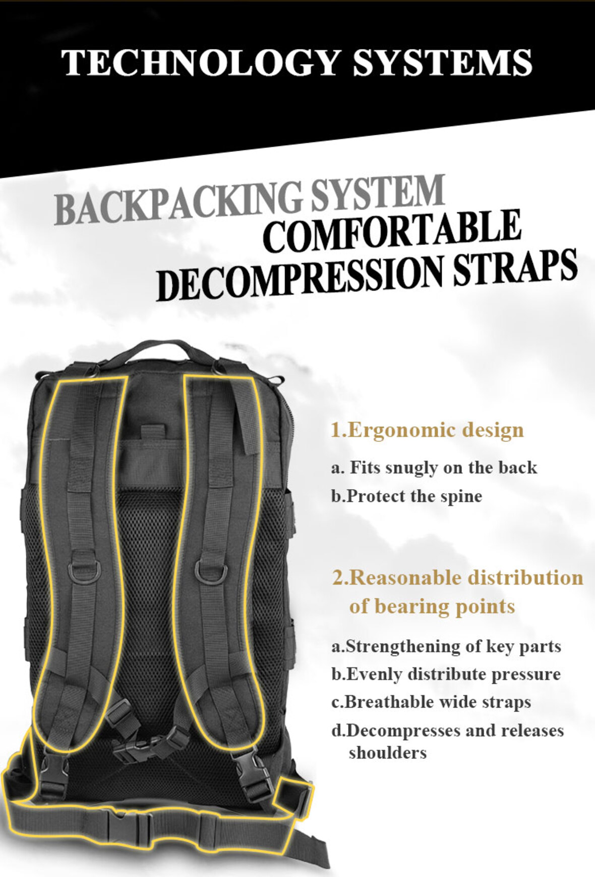 3P Black Tactical Backpack