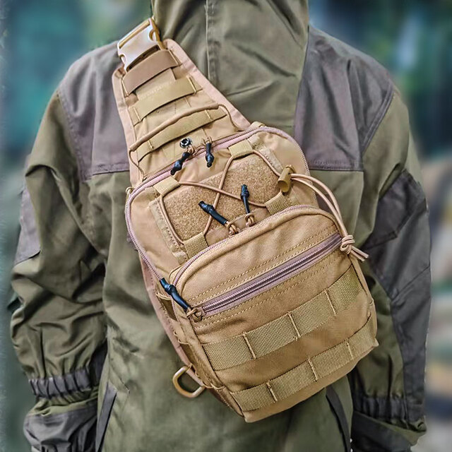 High-end Multifunctional Brown Tactical Crossbody Bag