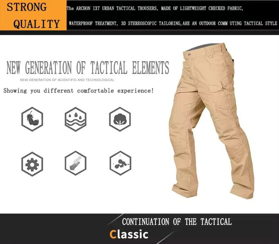 Men's Polycotton Tactical Cargo Pants