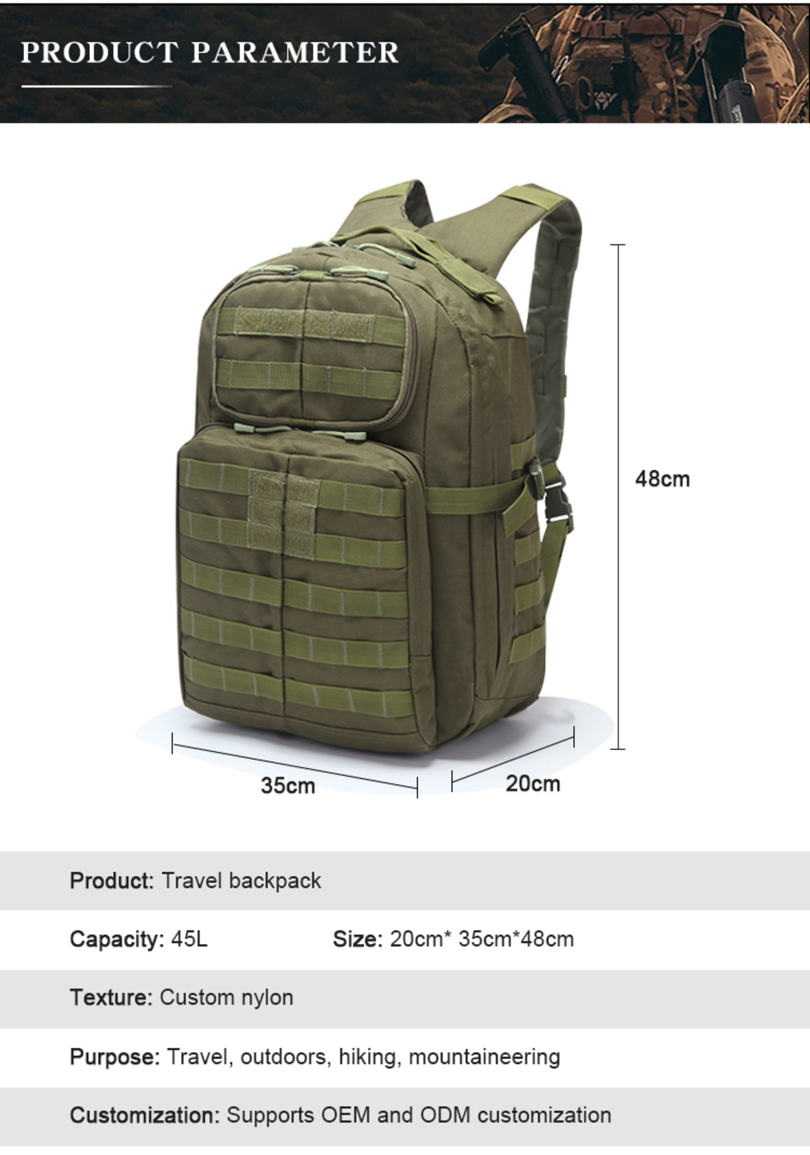 A99 outdoor tactical waterproof large backpack