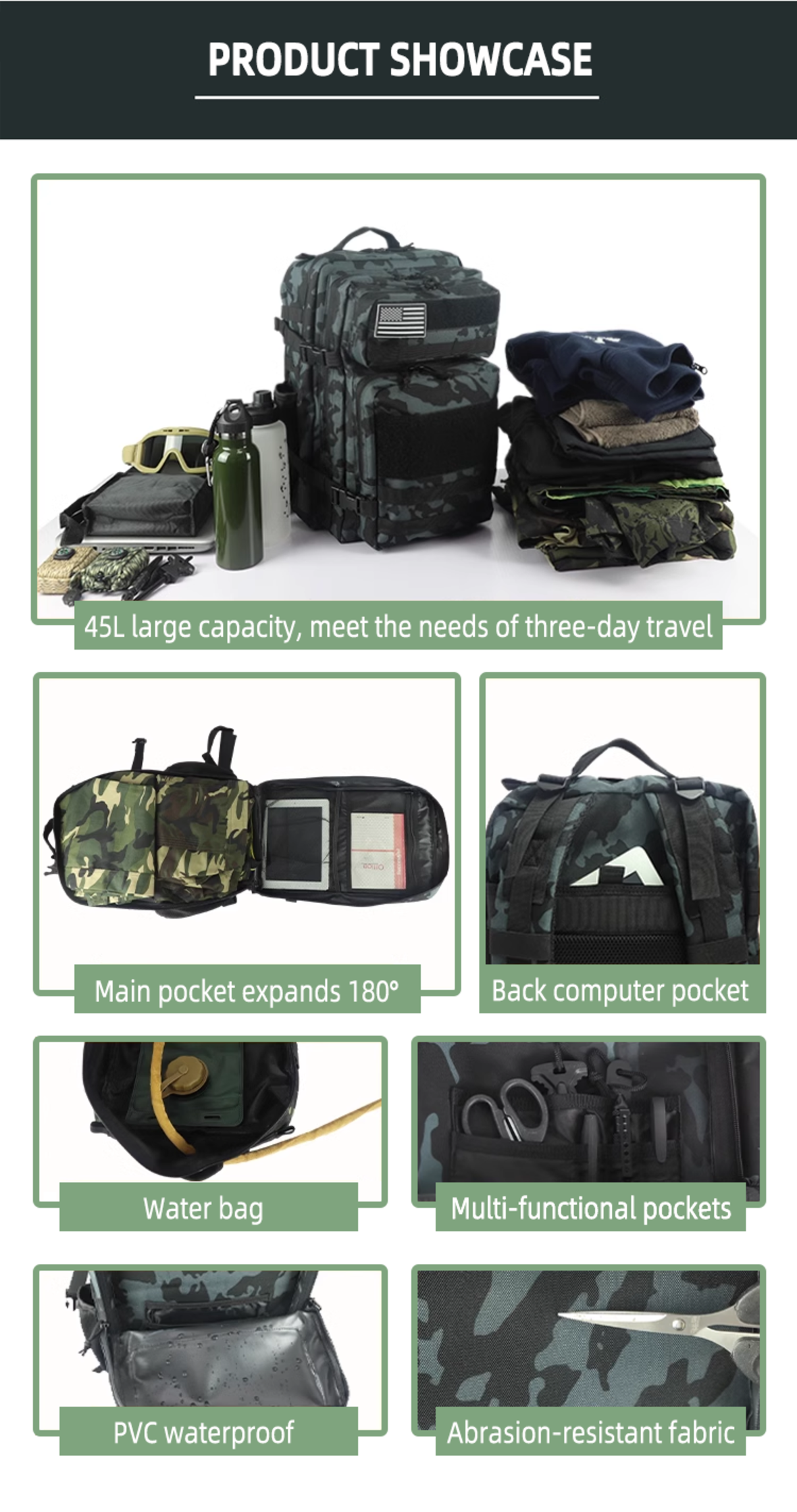 Encrypted Oxford Fabric Tactical Backpack