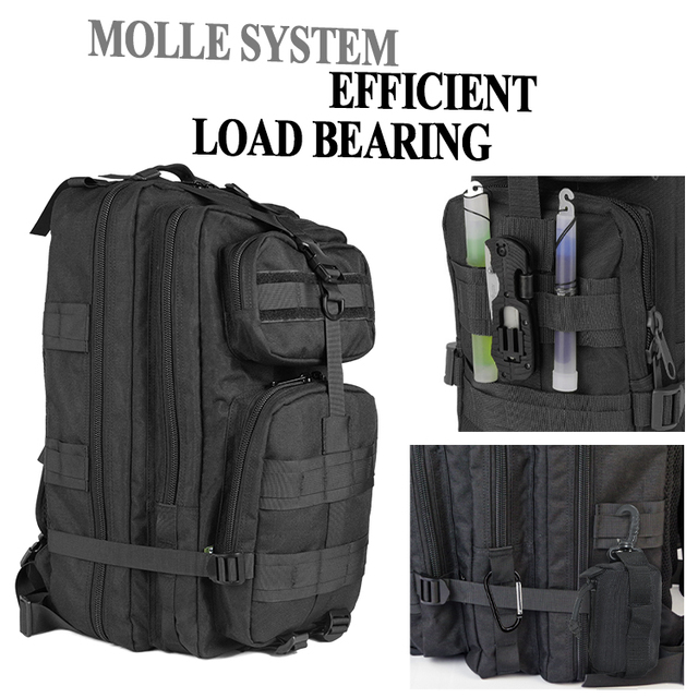 3P Black Tactical Backpack